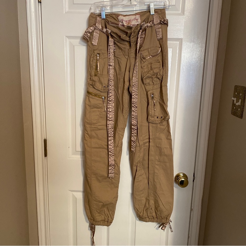 Abercrombie & Fitch Ladies cargo military khaki paratrooper Vintage Size 0/4 Y2K